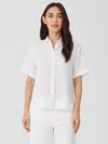 Eileen Fisher Handkerchief Linen Short-sleeve Shirt In White