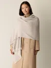 Eileen Fisher Handloomed Organic Cotton Herringbone Scarf In Gray