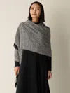 Eileen Fisher Handloomed Organic Cotton Herringbone Scarf In Gray