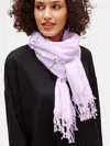 Eileen Fisher Handloomed Organic Cotton Ikat Scarf In Purple