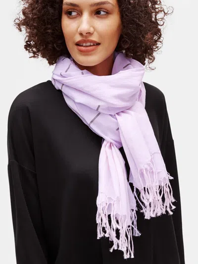 Eileen Fisher Handloomed Organic Cotton Ikat Scarf In Purple