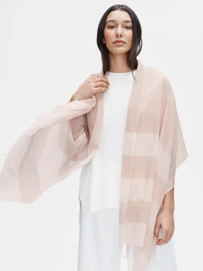 Eileen Fisher Handloomed Organic Cotton Striped Scarf In Purple