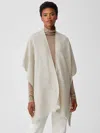 Eileen Fisher Handwoven Cotton Alpaca Poncho In White