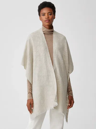 Eileen Fisher Handwoven Cotton Alpaca Poncho In Gray