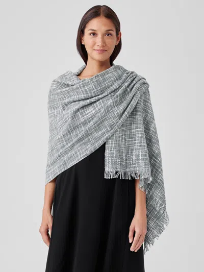 Eileen Fisher Handwoven Organic Cotton Scarf In Gray