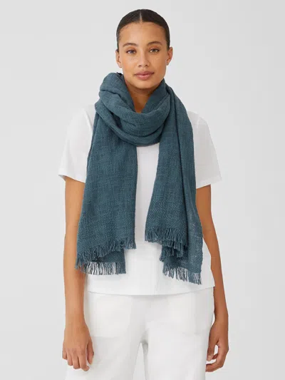 Eileen Fisher Handwoven Organic Cotton Scarf In Green