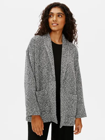 Eileen Fisher Handwoven Peruvian Organic Cotton Jacket In Gray