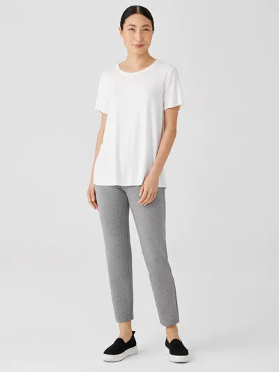 Eileen Fisher Heathered Organic Cotton High-waisted Pant In Gray