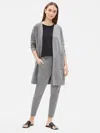 Eileen Fisher Heathered Organic Cotton Long Jacket In Gray