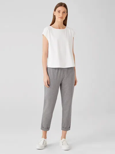 Eileen Fisher Heathered Organic Cotton Pant In Gray