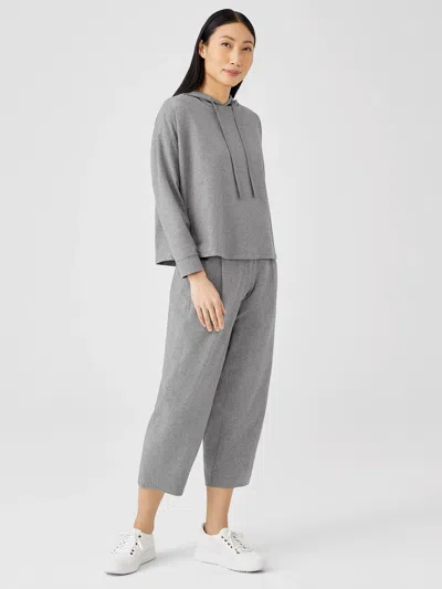 Eileen Fisher Heathered Organic Cotton Pleated Lantern Pant In Gray