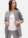Eileen Fisher Heathered Organic Cotton Stretch Flight Jacket In Gray