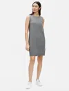 Eileen Fisher Heathered Organic Cotton Stretch Lantern Dress In Gray