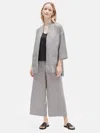 Eileen Fisher Heavy Organic Linen 3/4-sleeve Jacket In Gray
