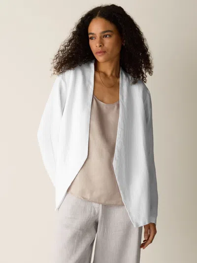 Eileen Fisher Heavy Organic Linen Angled Jacket In White