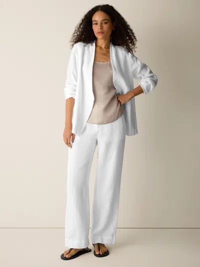 Eileen Fisher Heavy Organic Linen Full-length Straight Trouser In White