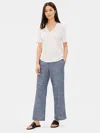 Eileen Fisher Hemp Organic Cotton Chambray Straight Pant In White