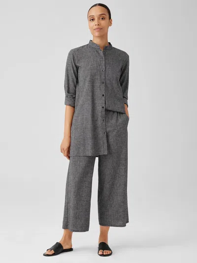 Eileen Fisher Hemp Organic Cotton Grid Wide-leg Pant In Multi