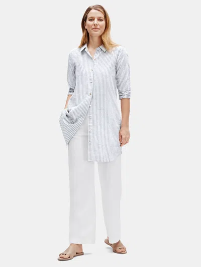 Eileen Fisher Hemp Organic Cotton Striped Shirtdress In Multi