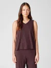 Eileen Fisher Hemp Organic Cotton Twist V-neck Tank In Purple