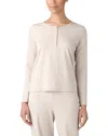 Eileen Fisher Henley Sleep Top In Wheat