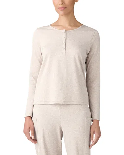 Eileen Fisher Henley Sleep Top In Wheat