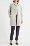 Eileen Fisher Soft Wool Herringbone Classic Collar Coat In Neutral
