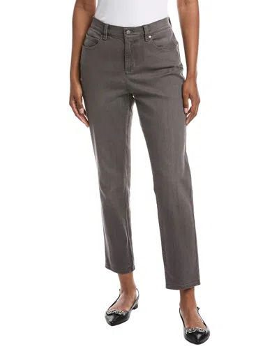 Eileen Fisher Hi Waisted Slim Ankle Pant In Gray