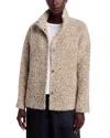 Eileen Fisher High Collar Alpaca Wool Blend Coat In Neutral