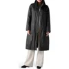 Eileen Fisher High Collar Insulated Coat In Black
