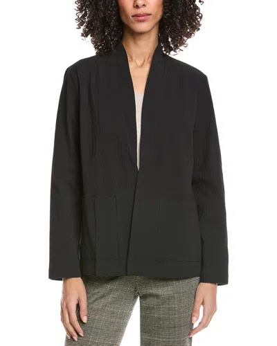 Eileen Fisher High Collar Jacket In Animal Print