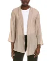 Eileen Fisher High Collar Jacket In Brown