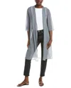 Eileen Fisher High Collar Jacket In Gray