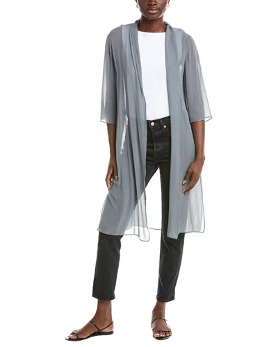 Eileen Fisher High Collar Jacket In Gray