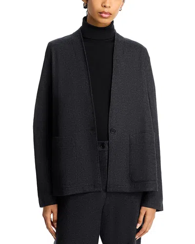 Eileen Fisher High Collar Jacket In Gray
