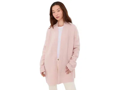 Eileen Fisher High Collar Jacket In Lightweight Boiled Wool Women's Clothing Pearlescent: Md, Spandex/wool/lyocell In Pink