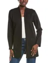 Eileen Fisher High Collar Long Jacket In Black