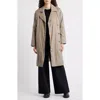 Eileen Fisher High Collar Padded Longline Coat In Red