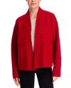 Eileen Fisher High Collar Pockets Jacket In Scarlet