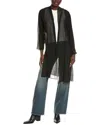 Eileen Fisher High Collar Silk Jacket In Multi