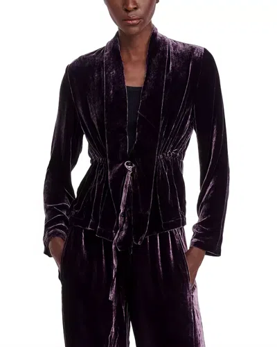 Eileen Fisher High Collar Velvet Jacket In Violette In Multi