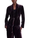 Eileen Fisher Shawl Collar Velvet Jacket In Violet