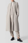 Eileen Fisher High Collar Wool Felted Coat In Gray