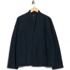 Eileen Fisher High Collar Wool Jacket In Blue