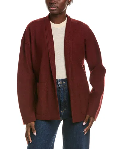Eileen Fisher High Collar Wool Jacket In Red
