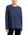 Eileen Fisher High Crewneck Boxy Top In Ocean