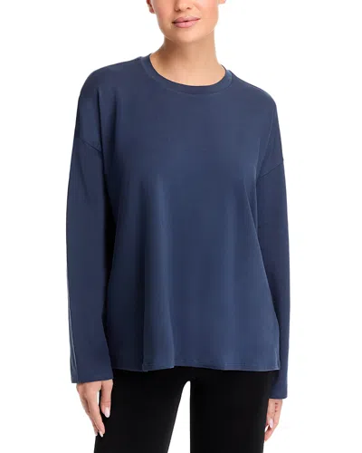 Eileen Fisher High Crewneck Boxy Top In Ocean