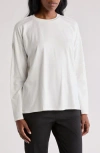 Eileen Fisher Long-sleeve Crewneck Tee In White