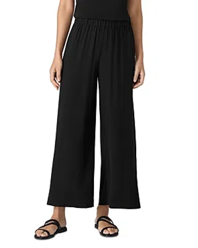 Eileen Fisher High Rise Silk Pants In Black