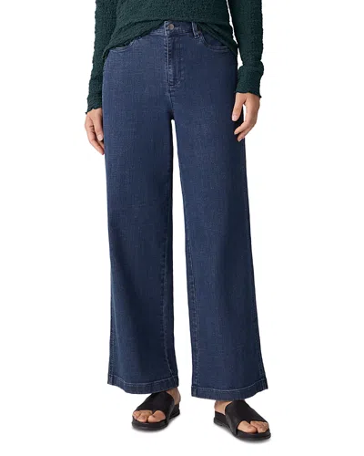 EILEEN FISHER HIGH RISE WIDE LEG JEANS IN MEDIUM INDIGO